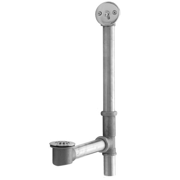 Jaclo - Brass Tub Drain Bottom Outlet Standard Trip Lever Faceplate (2 Hole) Tub Waste Fully Polished & Plated