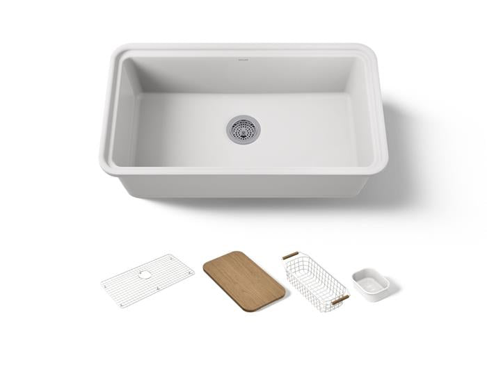 Kohler - Audrine by Studio McGee 33 inch undermount single-bowl workstation kitchen sink