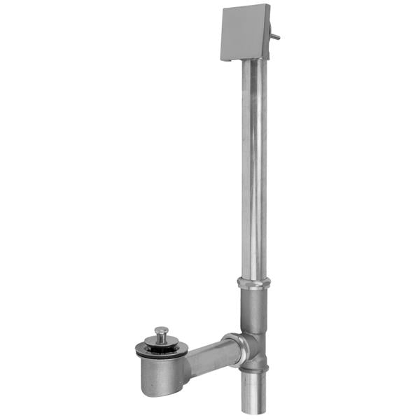 Jaclo - Brass Tub Drain Bottom Outlet Lift & Turn with Faceplate (Square) Fully Polished & Plated Tub Waste