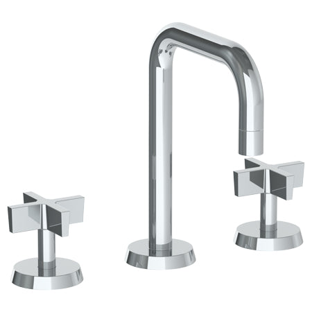 Watermark - Blue Deck Mounted 3 Hole Tall Square Spout Lavatory Set