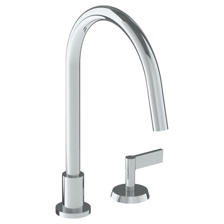 Watermark - Blue Deck Mounted 2 Hole Gooseneck Kitchen Faucet
