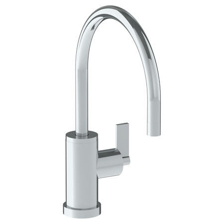 Watermark - Blue Deck Mounted 1 Hole Gooseneck Kitchen Faucet