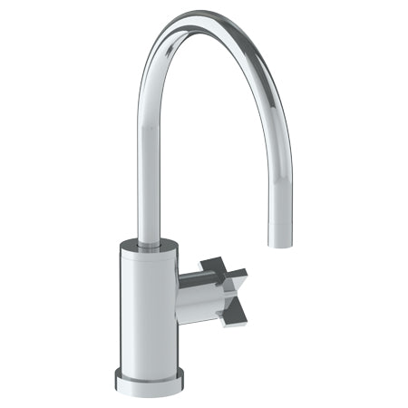 Watermark - Blue Deck Mounted 1 Hole Gooseneck Kitchen Faucet