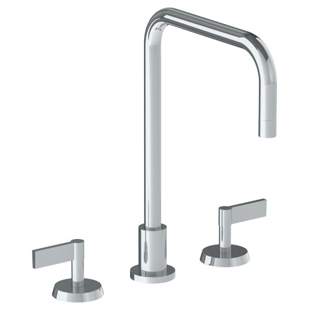 Watermark - Blue Deck Mounted 3 Hole Square Top Kitchen Faucet