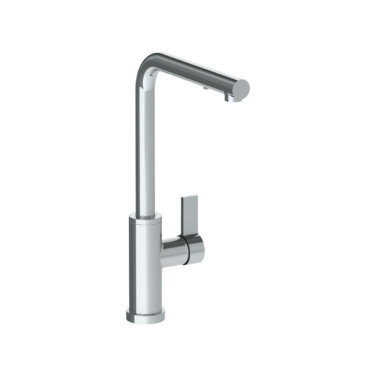 Watermark - Blue Deck Mounted 1 Hole Square Top Kitchen Faucet with Pull Out Spray - High Spout