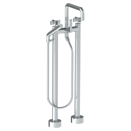 Watermark - Blue Floor Standing Bath Set With Slim Hand Shower