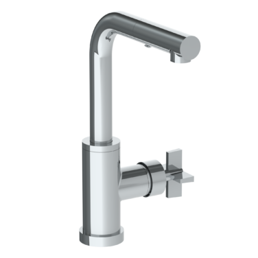 Watermark - Blue Deck Mounted 1 Hole Square Top Prep Faucet with Pull Out Spray