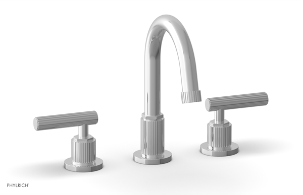 Phylrich - Dustrie Widespread Faucet Arc Spout Lever Handles - Grooved