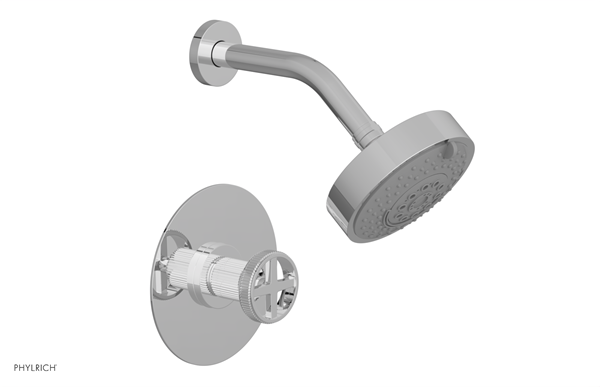 Phylrich - Dustrie Pressure Balance Shower Set - Cross Handle Grooved