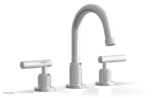 Phylrich - Dustrie Widespread Faucet Arc Spout - Knurled Lever Handles