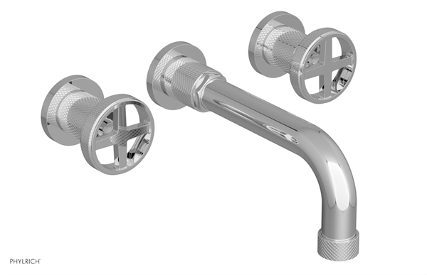 Phylrich - Dustrie Wall Tub Set 7-1/2 Inch Spout - Knurled Cross Handles