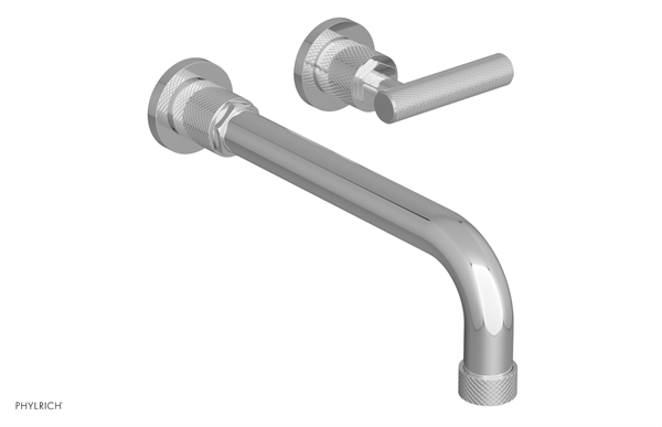 Phylrich - Dustrie Single Handle Wall Lavatory Set 10 Inch Spout - Knurled Lever Handle