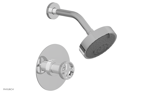Phylrich - Dustrie Pressure Balance Shower Set - Knurled Cross Handle