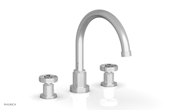 Phylrich - Dustrie Deck Tub Set Arc Spout - Knurled Cross Handles