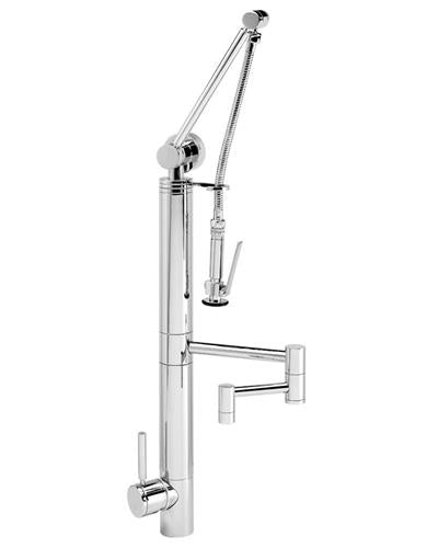 Waterstone - Contemporary Gantry Pulldown Faucet - 12 Inch Articulated Spout