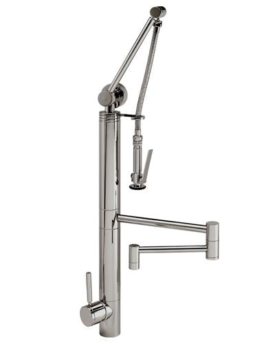 Waterstone - Contemporary Gantry Pulldown Faucet - 18 Inch Articulated Spout