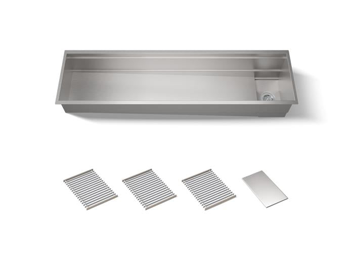 Kohler - Synthos 72 Inch Undermount Single-Bowl Kitchen Sink With 3 Basin Racks + Drain Cover