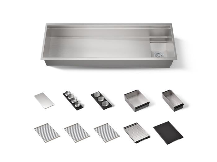 Kohler - Synthos 60 Sink With Matte Black Accessory Bundle