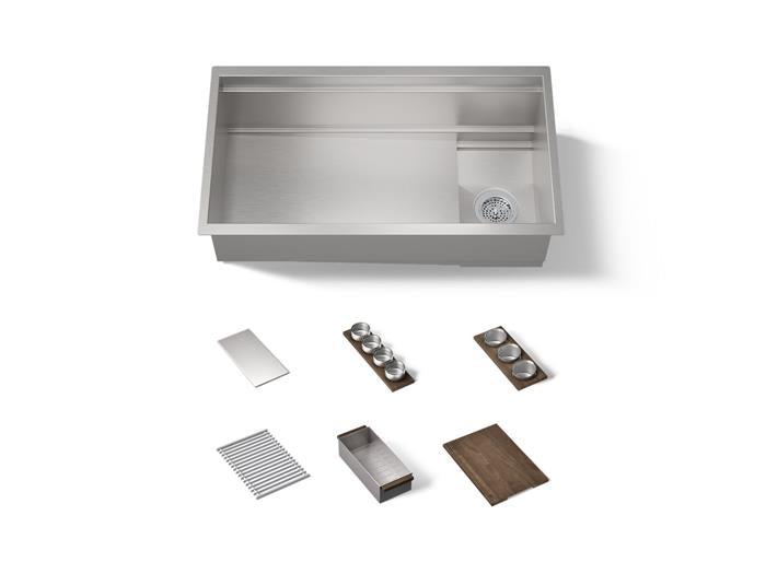 Kohler - Synthos 36 Sink With Walnut Accessory Bundle