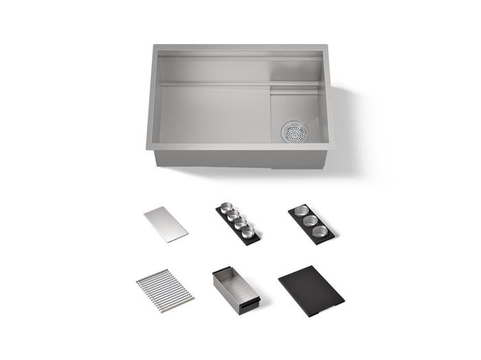 Kohler - Synthos 30 Sink With Matte Black Accessory Bundle