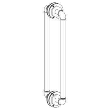 Watermark - Elan Vital 18 Inch double shower door pull/ glass mount towel bar