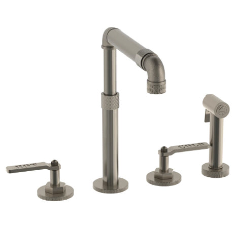Watermark - Elan Vital Deck Mounted 4 Hole Telescopic Kitchen Set - Includes Side Spray