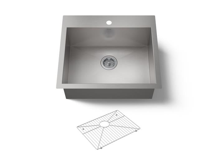 Kohler - Vault 25 Inch Top-/Undermount Single-Bowl Kitchen Sink - Single Hole
