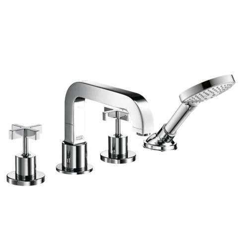 Hansgrohe - Axor Citterio 4-Hole Roman Tub Set Trim with Cross Handles and 1.75 GPM Handshower