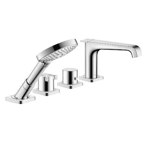 Hansgrohe - Axor Citterio E 4-Hole Thermostatic Roman Tub Set Trim with 1.75 GPM Handshower