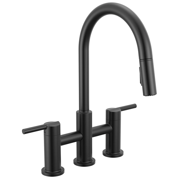 Delta - Nicoli Two Handle Pull-Down Bridge Kitchen Faucet
