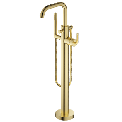 Santec - Circ Trim - Floor Mount Tub Filler With Hand Shower