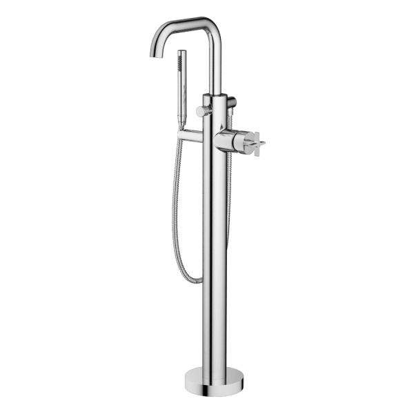 Santec - Circ Trim - Floor Mount Tub Filler With Hand Shower