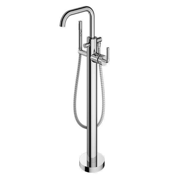 Santec - Circ Trim - Floor Mount Tub Filler With Hand Shower