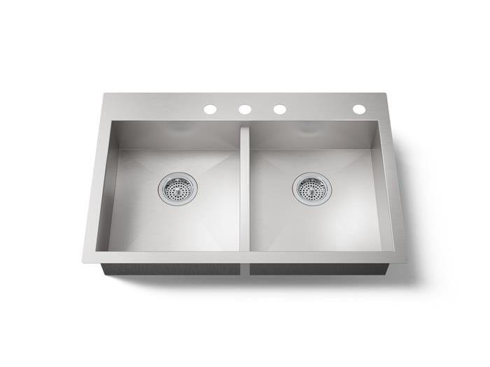 Kohler - Vault 33 Inch Top-/Undermount Double-Bowl Kitchen Sink