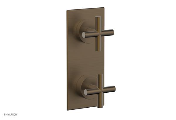 Phylrich - Transition Thermostatic Valve with Volume Control or Diverter - Cross Handles