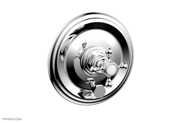 Phylrich - Hex Traditional Pressure Balance Shower and Diverter Set (Less Spout) - Cross Handle