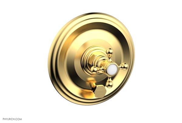 Phylrich - Hex Traditional Pressure Balance Shower and Diverter Set (Less Spout) - Cross Handle