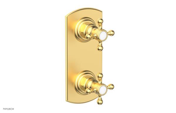 Phylrich - Hex Traditional 1/2 Inch Mini  Thermostatic Valve with Volume Control or Diverter Cross Handles