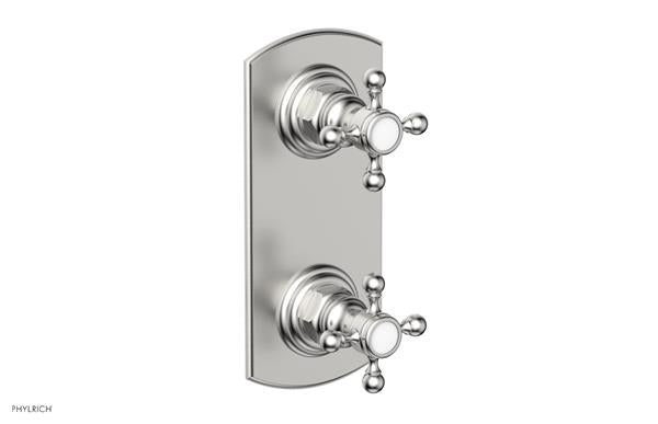 Phylrich - Hex Traditional 1/2 Inch Mini  Thermostatic Valve with Volume Control or Diverter Cross Handles