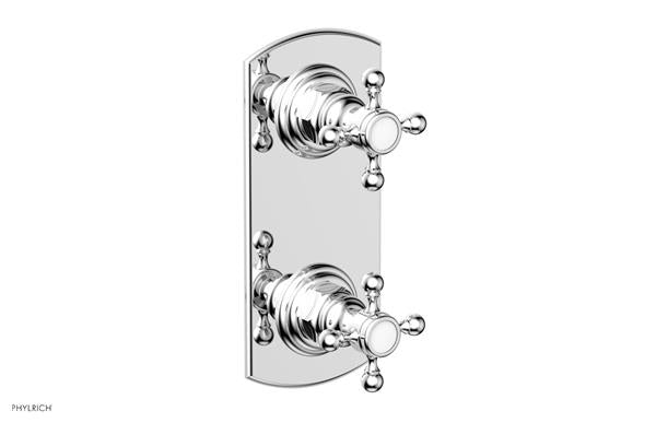 Phylrich - Hex Traditional 1/2 Inch Mini  Thermostatic Valve with Volume Control or Diverter Cross Handles