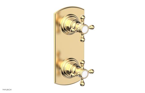 Phylrich - Hex Traditional 1/2 Inch Mini  Thermostatic Valve with Volume Control or Diverter Cross Handles