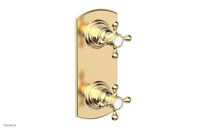 Phylrich - Hex Traditional 1/2 Inch Mini  Thermostatic Valve with Volume Control or Diverter Cross Handles