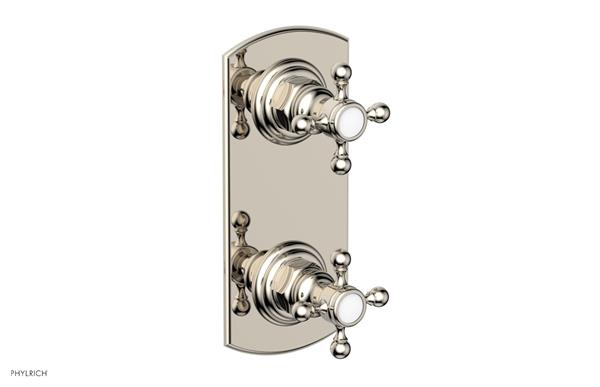 Phylrich - Hex Traditional 1/2 Inch Mini  Thermostatic Valve with Volume Control or Diverter Cross Handles