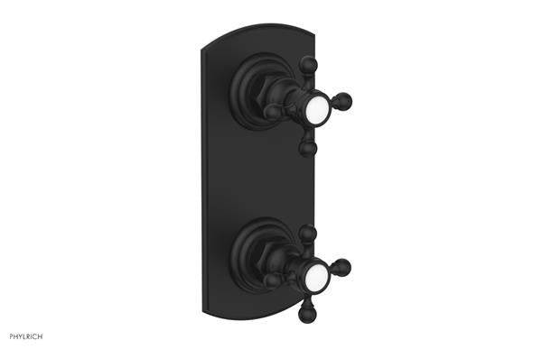 Phylrich - Hex Traditional 1/2 Inch Mini  Thermostatic Valve with Volume Control or Diverter Cross Handles