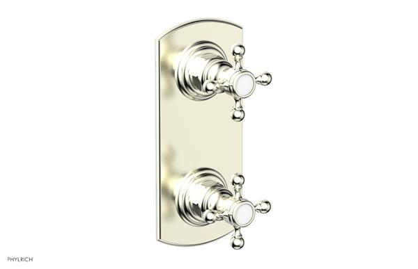 Phylrich - Hex Traditional 1/2 Inch Mini  Thermostatic Valve with Volume Control or Diverter Cross Handles