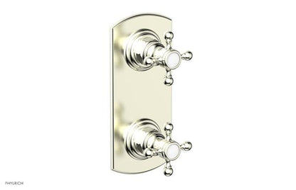 Phylrich - Hex Traditional 1/2 Inch Mini  Thermostatic Valve with Volume Control or Diverter Cross Handles