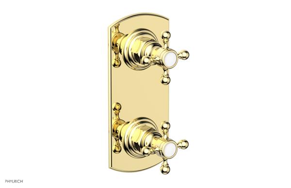 Phylrich - Hex Traditional 1/2 Inch Mini  Thermostatic Valve with Volume Control or Diverter Cross Handles