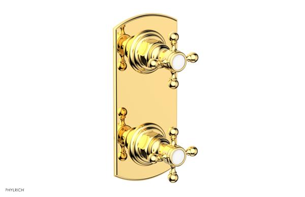 Phylrich - Hex Traditional 1/2 Inch Mini  Thermostatic Valve with Volume Control or Diverter Cross Handles