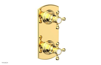 Phylrich - Hex Traditional 1/2 Inch Mini  Thermostatic Valve with Volume Control or Diverter Cross Handles