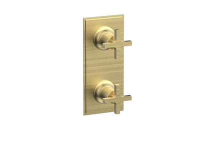 Phylrich - Hex Modern Cross Handle Pair Trim Set for Thermostatic Control with Volume Control or Diverter